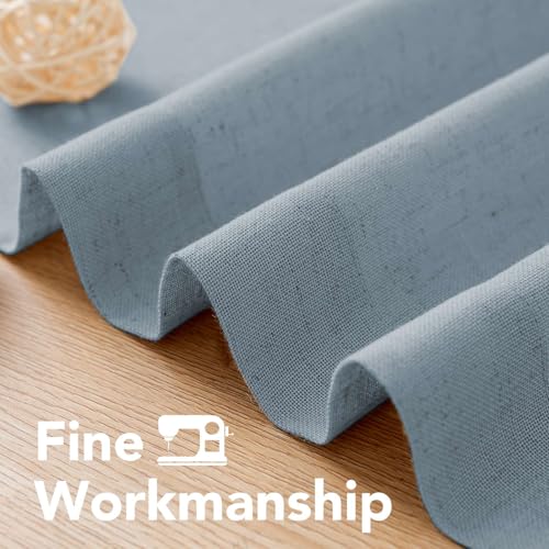 Linen Curtains Home Decorative Nickel Grommet Curtains Privacy Added Energy Saving Light Filtering Window Treatments Draperies for Bedroom (52"W x 96"L (Pack of 2) / Stone Blue)