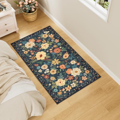 2x4 Entryway Rug (Navy Blue / 2' x 4' (Rectangular))
