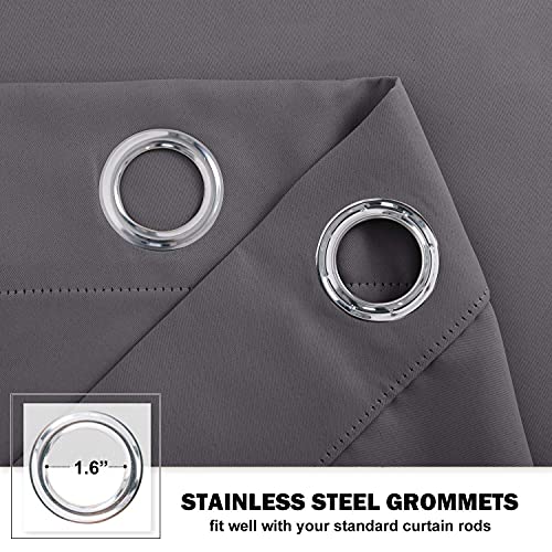 Kitchen Curtains Blackout Drapes for Basement Dorm (Grey / 42"W x 36"L (Pack of 2))