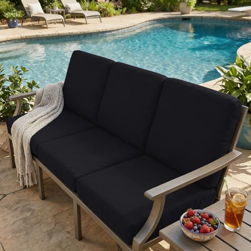 Milk Silk Couch Cushion Covers (Black / Seat Cover 3 Pack)