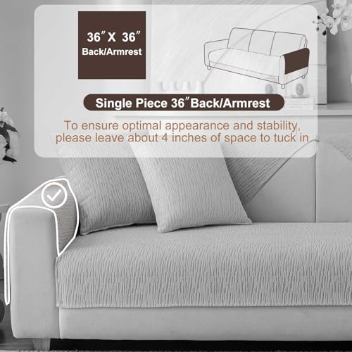 Soft Waterproof Chenille Cover Washable (1pc/36"x36"-Arm/Backrest Cover / Grey)