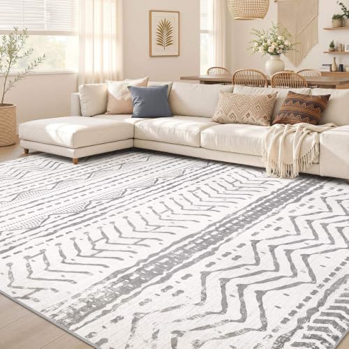 Area Rugs 9x12 Living Room (Color Gray White / 9' X 12' (Rectangular))