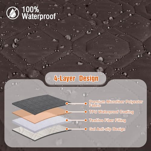 Waterproof Recliner Couch Covers Washable (Chocolate / 3 Seater)