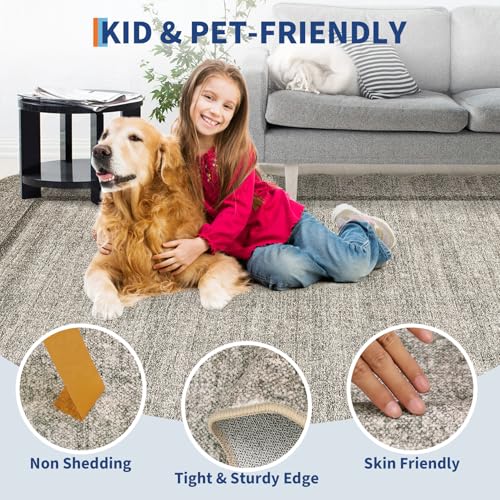 Scalloped Washable Runner Rug 2x8 Modern Non Slip Kitchen Runner (Brown / 2' x 8' (Runner))