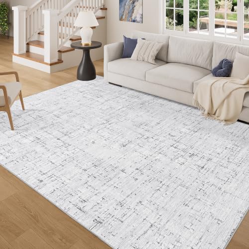 6x9 Area Rug Washable Modern Abstract Rug for Bedroom Non Slip Grey (Grey / 6' x 9' (Rectangular))