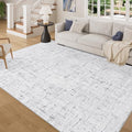 6x9 Area Rug Washable Modern Abstract Rug for Bedroom Non Slip Grey (Grey / 6' x 9' (Rectangular))