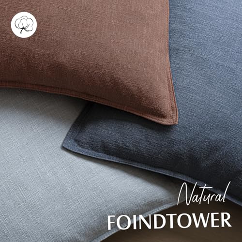 Decorative Linen Lumbar Throw Pillow Covers 12x20 Inch Rust Red (20" x 12" (Pack of 2) / Autumn Glaze)