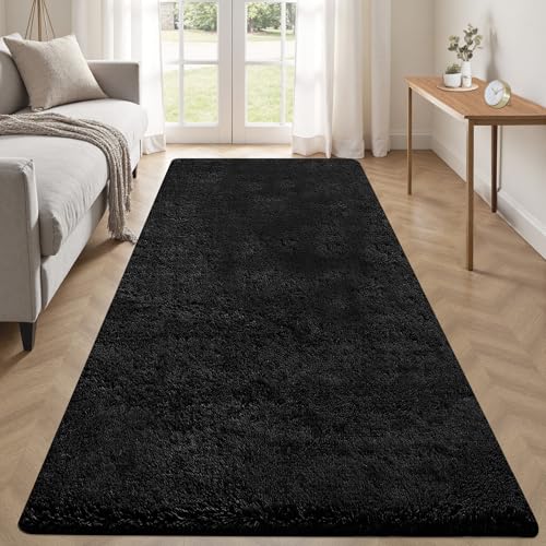 2x6 Runner Rug for Bedroom (Black / 2' x 6' (Rectangular))