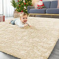 Area Rugs for Living Room Bedroom (4x5.9 Ft / Cream)