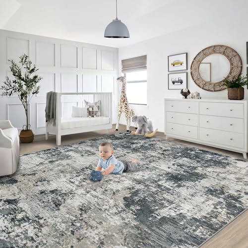 8x10 Area Rugs for Living Room (Grey White / 8' x 10' (Rectangular))