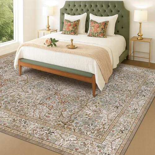 Washable 8x12 Large Living Room Area Rug (Moss / 8' x 12' (Rectangular))