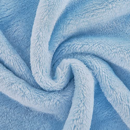 Light Blue Fleece Plush Throw Blanket 50"x60"for Couch Fuzzy Cozy Flannel (Light Blue / Throw(50"×60"))