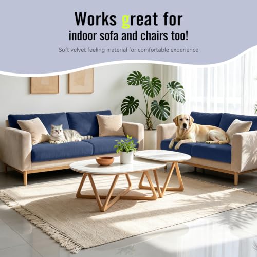 8Pcs Outdoor Cushion Covers (Navy-blue / Square-small + Square)