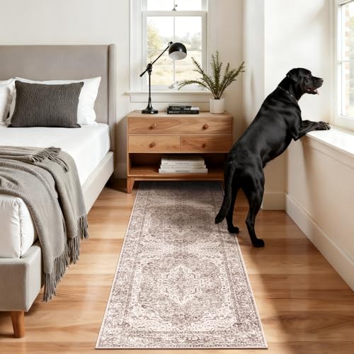 2x8 Runner Rug for Hallways (Vintage Beige Brown / 2' x 8' (Runner))