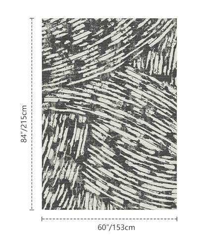 Washable 5x7 Area Rugs for Living Room Modern Rug (Charcoal / 5' x 7' (Rectangular))
