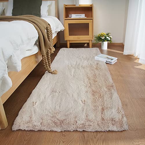 Ultra Soft Faux Rabbit Fur Rug 3x5 (Beige / 3' x 5' (Rectangular))