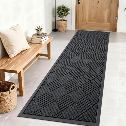 Front Door Mat Outside Entrance 71x23 (71" X 23" / Black Diamond)