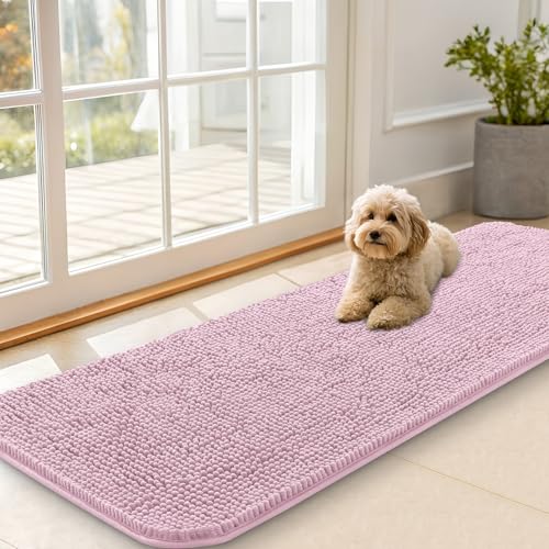 Dog Door Mat for Muddy Paws 47x20 (Dusty Rose / 47" X 20")