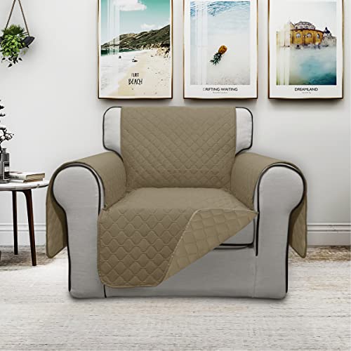 Double Protection 100% Waterproof Chair Sofa Cover for Living Room (Beige/Beige / Chair Small)