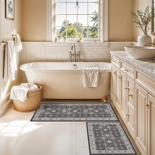 Kitchen Sink Rugs Set 0f 2 (2x3+2x4 / Black/Navy)