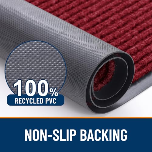 2 Pack Front Door Mats 47x32 (Wine Red / 47" x 32")
