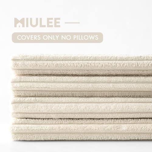 Soft Corduroy Decorative Throw Pillow Covers Cream White 18x18 (18" x 18" (Pack of 4) / Cream White)