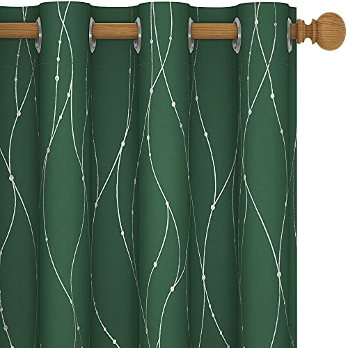 Living Room Curtains 95 Inches Long (Green/Wave Dots / 52"W x 95"L (Pack of 2))