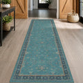 Teal 10ft Long Hallway Runner Rug (3' x 10' (Runner) / Emerald Teal)
