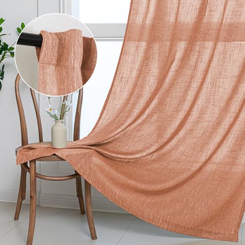 Floor Length Burnt Orange Curtains 95 Inch Long Panels (50"W x 95"L (Pack of 2) / Burnt Orange)