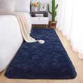 Soft Runner Rug for Bedroom Living Room Plush Fluffy Rug 2x10 (Navy Blue / 2' x 10' (Runner))