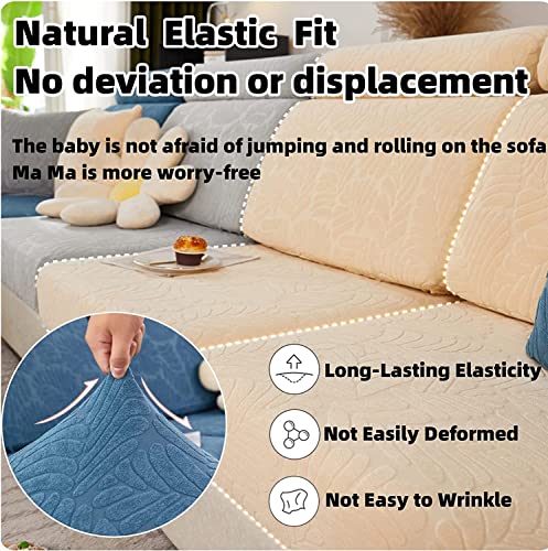 Couch Cushion Covers for Sofa Couch Covers Wear (Texture-cream White / Extra Large Single Seat Cover)