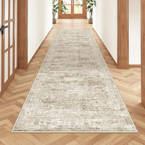 2'6 x 8' Runner Rug Non Slip (Brown/Ivory / 2'6" x 8' (Runner))