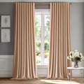 Blush Beige Velvet Curtains 52x90 inches Luxury Blackout Curtains (Blush Beige / 52"W x 90"L (Pack of 2))