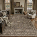 9x12 Dark Brown Vintage Area Rug (Brown / 9' x 12' (Rectangular))