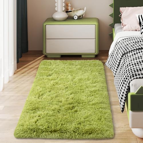 Soft Runner Rugs for Bedroom Hallways (2' x 4' (1 pc) / Grass Green)