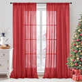 Red Linen Curtains for Living Room 84 Inch Length (Red / 52"W x 84"L (Pack of 2))
