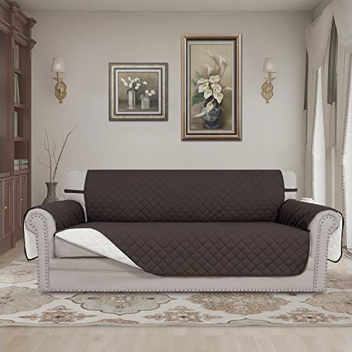 Reversible Couch Cover (Chocolate/Ivory / X-Large Sofa)