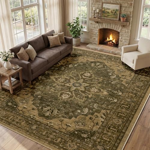 Washable Area Rug (Brown/Dark Brown / 8' x 10' (Rectangular))