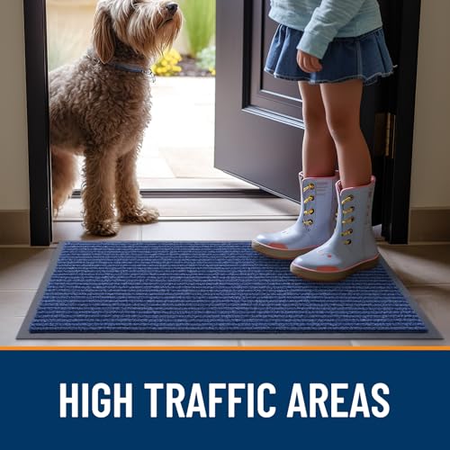 2 Pack Front Door Mats 59x23 (Blue / 59" x 23")
