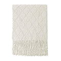 Beige Throw Blanket 60x80 Inch Boho Knitted Soft Throw Sofa Blanket (Beige / 60"x80")