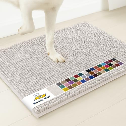 Super Water Absorbent Door Mat Indoor (White / 16" x 24")