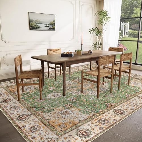 Area Rug 9x12 Washable Rug (Vintage Green / 9' x 12' (Rectangular))