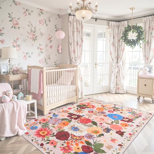 Blush Area Rug 5x7 for Bedroom Living Room (Blush Beige / 5' x 7' (Rectangular))