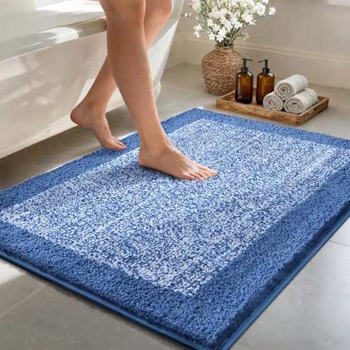 48x32 Large Bathroom Rugs Non Slip Washable (Blue / 2'8" x 4' (Rectangular))