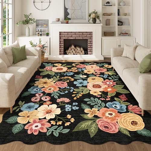5x8 Washable Area Rug (Black (Big) / 5' x 8' (Rectangular))