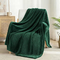 Large Waffle Fleece Throw Blanket for Couch (Green / 50x70 in)
