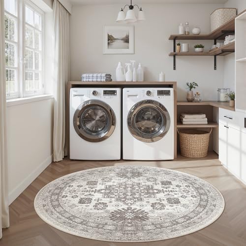 Round Rug 6ft (Brown/Beige / 6' (Round))