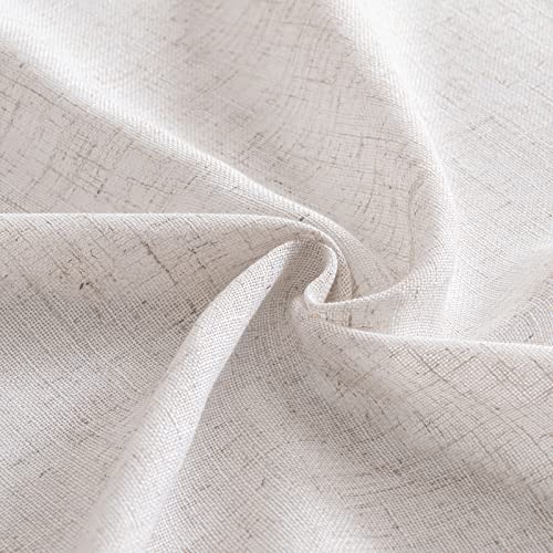 White Linen Curtains 52x84 Inch for Bedroom Living Room 2 Panels (52"W x 84"L (Pack of 2) / Bleached Linen)