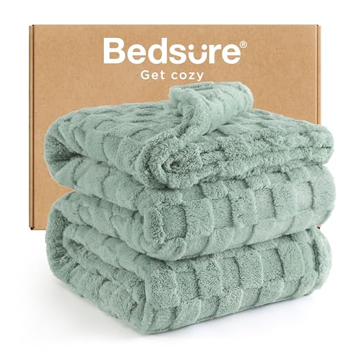 Checkered Soft Cozy Queen Blanket for Bed (01 Sage Green / Queen (90" X 90"))