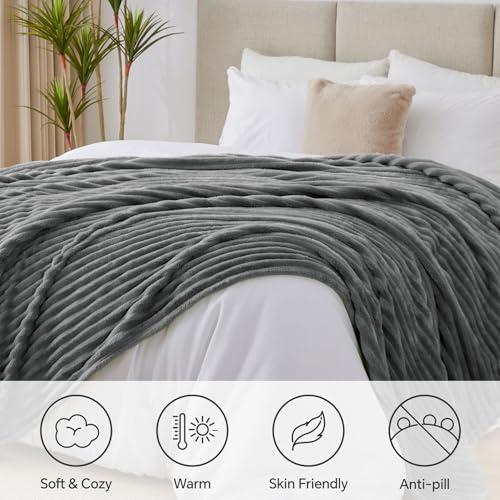 Ribbe Blankets Queen Size for Bed (Grey / Queen(90"x90"))